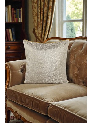 Visionario Kırlent Kılıfı Desenli Jakarlı Dokuma Kumaş 45X45 Çift Taraflı Biyeli