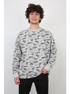 buğrahayalin Iki Iplik Yazı Baskılı Oversize Erkek Günlük Sweatshirt