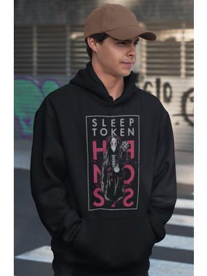 Sevbano Sleep Token Rock Metal Baskılı Unisex Oversize Müzik Grubu Hoodie