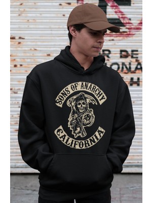 Sevbano Sons Of Anarchy California Rock Metal Baskılı Unisex Oversize Müzik Grubu Hoodie