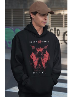 Sevbano Sleep Token Rock Metal Müzik Grubu Baskılı Unisex Oversize Hoodie