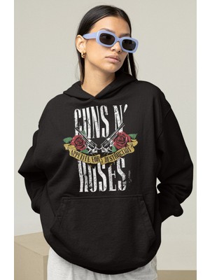 Sevbano Guns N' Roses Rock Metal Baskılı Unisex Oversize Müzik Grubu Hoodie