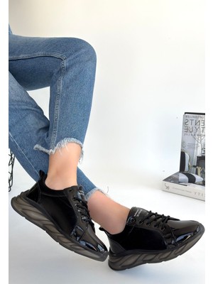 End Black Store Piona Siyah Rugan Gri Tabanlı Spor Ayakkabı