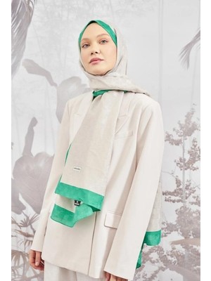 Armanda Dama Monogram Desenli Şal 3041-TAŞ Benetton