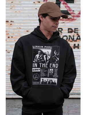 Sevbano Linkin Park In The End Rock Metal Baskılı Unisex Oversize Müzik Grubu Hoodie