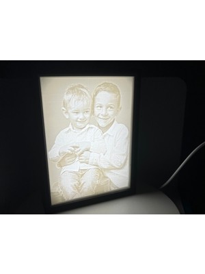 TriVox3D Lithophane Kişiye Özel Fotoğraflı LED Işık Kutusu Gece Lambası Sevgililer Günü Hediyesi