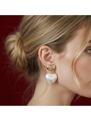 Seherden Saten Dokulu Kalpli Küpe Özel Seri