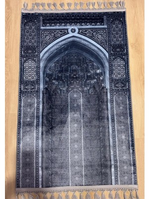 Prayer Rug Dokuma Taban Örgü Püsküleri ve Ipek Kadar Yumuşak Yüzeyiyle Bambu Seccade Namazlık 80X125 cm