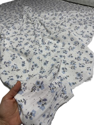 Bursa Kumaştan En 140 Çift En Baskılı  Çift Katlı %100 Pamuk Müslin Kimono, Elbise, Etek,pantolon ,bluz, Gömlek