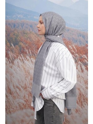 Armanda Monogram Desen Şal 3098-GRI