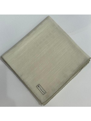 Vakko Monogram Pamuk Ipek Eşarp 3000655-KREM