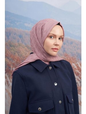 Armanda Monogram Desen Şal 3098-PUDRA