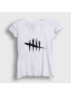 Presmono Kadın Beyaz Logo Dead By Daylight T-Shirt
