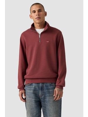 Levi's Erkek Original Hm Zip Yarım Fermuarlı Kırmızı Sweatshirt - 001TU-0004