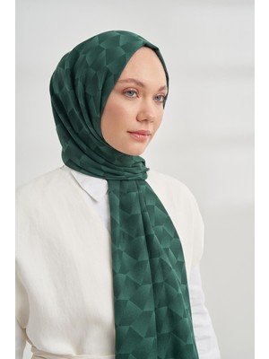 Armanda Geometrik Desen Şal 3120-ZÜMRÜT