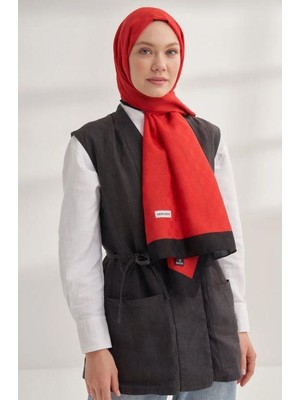 Armanda Dama Monogram Desenli Şal 3041-KIRMIZI