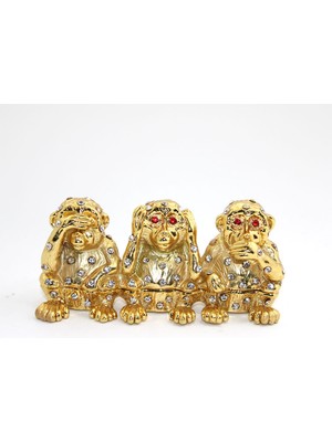 Stumbanng Taşlı 3'lü Maymun Seti