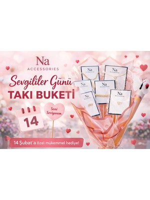 Sevgililer Günü 5’li Lüks Takı Seti Buketi | Gold & Gümüş Sürpriz Paket