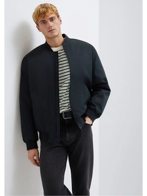 Mavi Logo Nakışlı Siyah Ceket 2XL Erkek Standart Kalıp Dokuma Kumaş Özellikleri