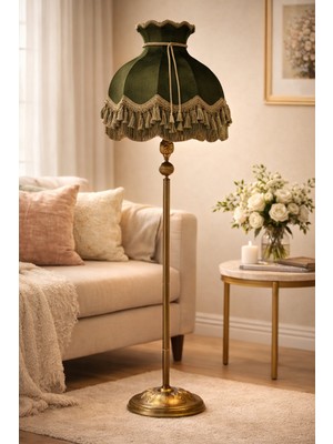 Aura Haki Yeşil Klasik Lambader- Altın Ayak