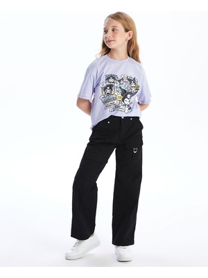 Lc Waikiki Yeni Sezon Beli Ayarlanabilir Lastikli Kız Çocuk Kargo Pantolon