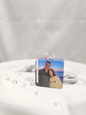 Plexim Kişiye Özel Şeffaf Pleksi Anahtarlık - Kare – Fotoğraflı