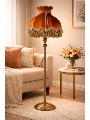 Aura Turuncu Klasik Lambader-Altın Ayak