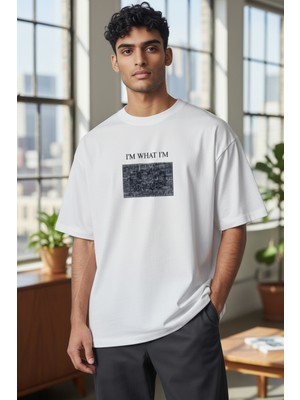 Strength Wear Slow Down Oversize Beyaz T-Shirt