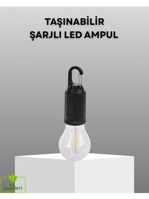 Marsilyan Şarjlı Kancalı Led Lamba – Kamp, Balkon Ve Acil Durum Işığı