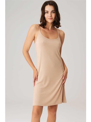  Viskon Ince Ip Askılı Kısa Elbise Altı Kombinezon