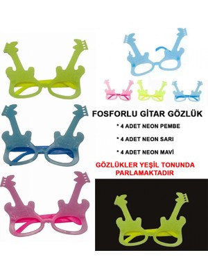 Marsilyan Fosforlu Gitar Glow Parti Gözlüğü 12 Adet
