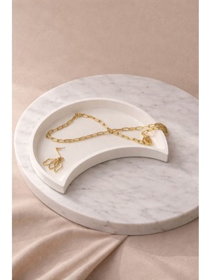 Akanart Ay Şekilli Takı Tabağı – Minimal Dekoratif Tasarım (El Yapımı)