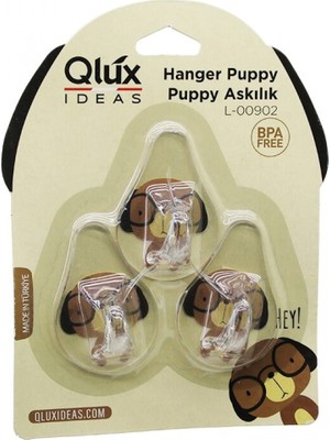 3pcs Puppy Askı Şeffaf Askı Yapışkanlı Montaj (4887)