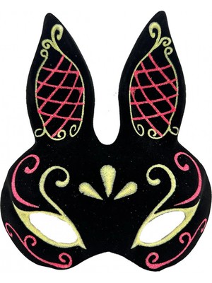 Marsilyan Siyah Kırmızı Gold Tavşan Maskesi