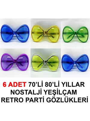 Marsilyan Yeşilçam Retro Parti Gözlükleri 6 Adet
