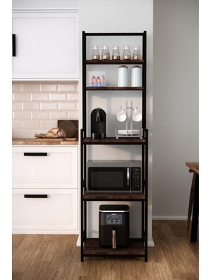Solto Home MA6-12 Mikrodalga & Airfryer Rafı | Çok Amaçlı Mutfak Organizer Kahve Köşesi