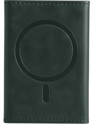 Marsilyan  Tema Magsafe Deri Kartlık - Yeşil