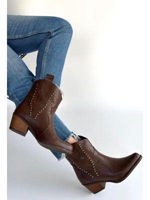 Karahanbey Matin Acı Kahve Cilt Topuklu Bot - Lisinya