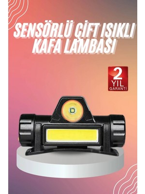 Marsilyan Kafa Lambası Çalışma Işığı Kafa Feneri Şarjlı Mıknatıslı Fenerli