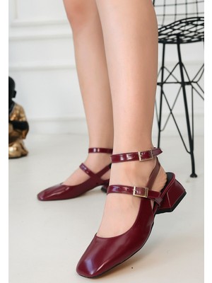 Karahanbey Karmi Mürdüm Cilt Topuklu Ayakkabı - Lisinya