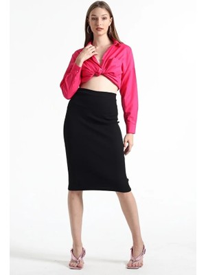 Modanı Seç Kadın Siyah Kaşkorse Kalem Etek