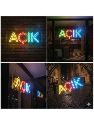 Kamer Neon LED Işıklı Açık