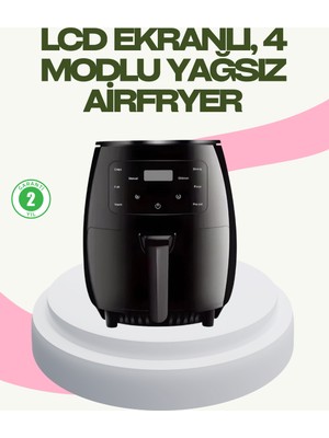 Karahanbey 2400W Güçlü Airfryer 6l Yapışmaz Hazne Bulaşık Makinesi Uyumlu - Lisinya