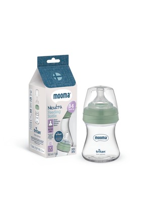 MOOMA Neutra Antikolik Tritan Biberon 150 ml 0-6 Ay (Yavaş Akış) - Çağla Yeşili