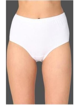 Tutku Kadın Pamuklu Ribana Bato Külot 6'lı Paket Beyaz Dokuma Yumuşak ve Rahat Tasarım