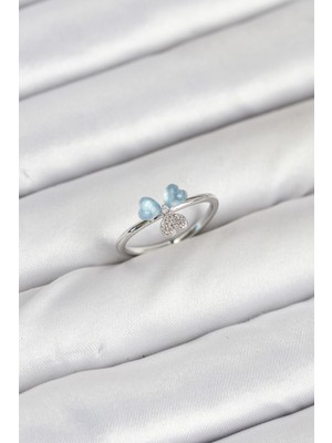 Karahanbey Pirinç Gümüş Renk Yonca Model Kadın Yüzük - Lisinya