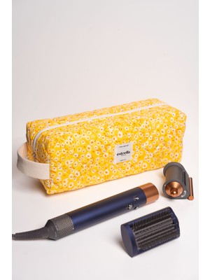 Estrella Paris Papatya Dy-Son Airwrap ve Tüm Saç Şekillendiriciler Için Xl Boy Çanta Seyahat Çantası Sari Kare