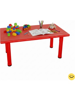 Bahçe Oyuncak Geniş Çocuk Aktivite Masası 126 cm Dikdörtgen Kreş Anaokulu Oyun Masası Sağlam Plastik