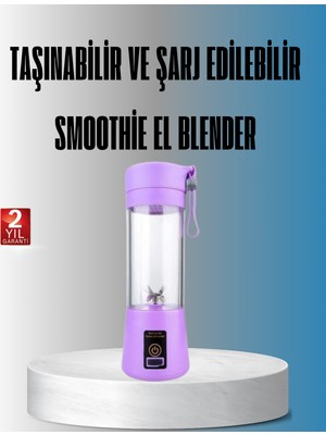 Karahanbey Şarjlı 380ML Portatif Smoothie Blender USB Mini Shake Yapıcı - Lisinya