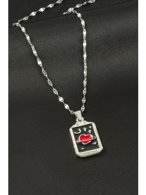 Die Grup Kalp Çelik Tarot Kolye
